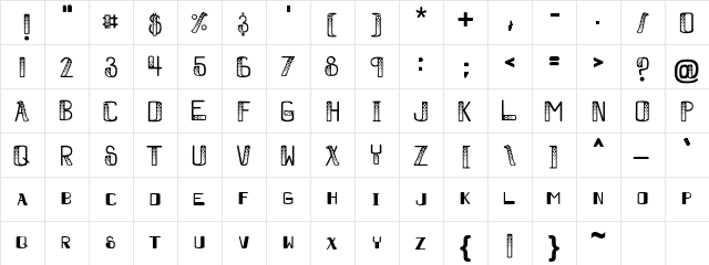 BooBooKitty Regular  glyph index