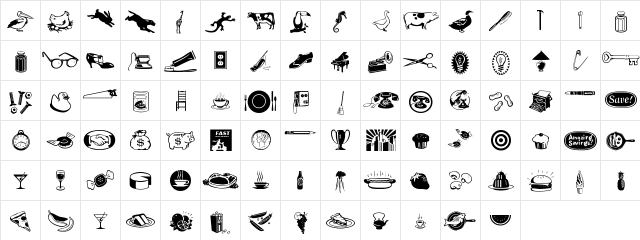 Journal Dingbats 1 Regular  glyph index