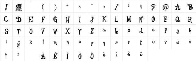 Espen Halloween Regular  glyph index