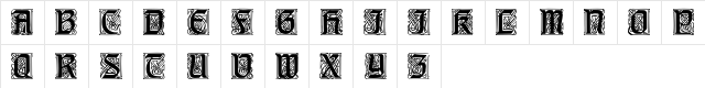 CarrickCaps Regular  glyph index