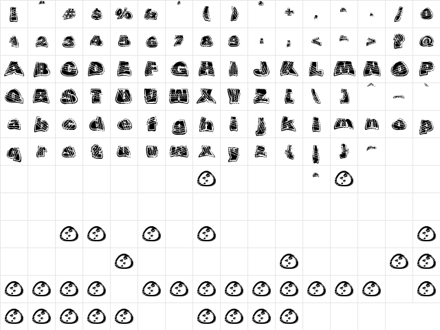 OverRide DSG Regular  glyph index
