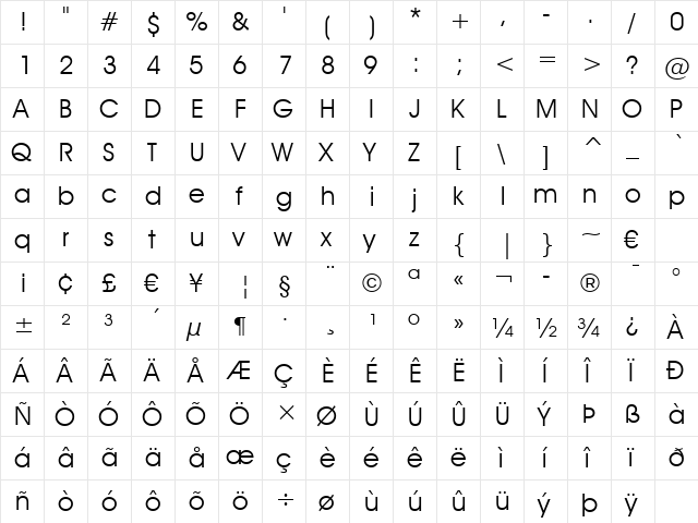 ft60 Book  glyph index
