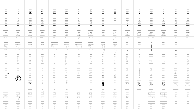 Ecolier_lignes_pointill Regular  glyph index