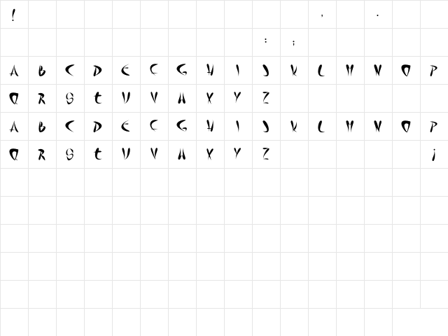 Zen Garden Regular  glyph index