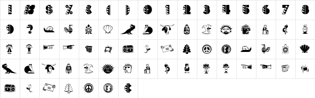 PopticsTwoExtras Regular  glyph index