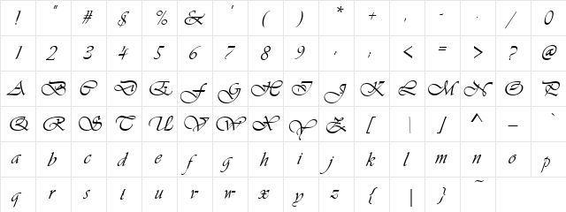 Italian Pizza Regular  glyph index