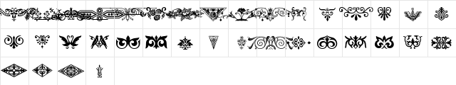 Ornamental Decoration II Regular  glyph index