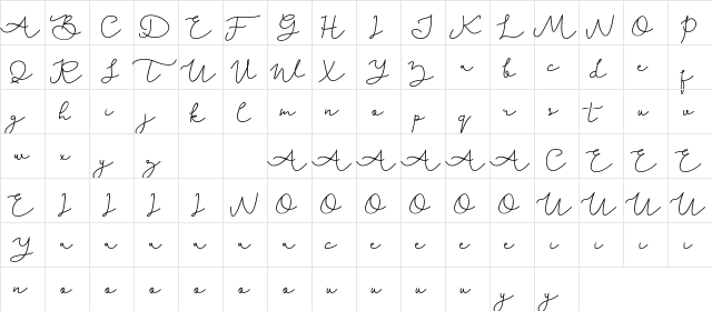 Karllia DEMO Bold  glyph index