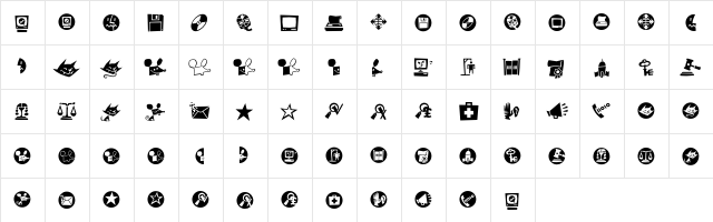 MacDings Regular  glyph index