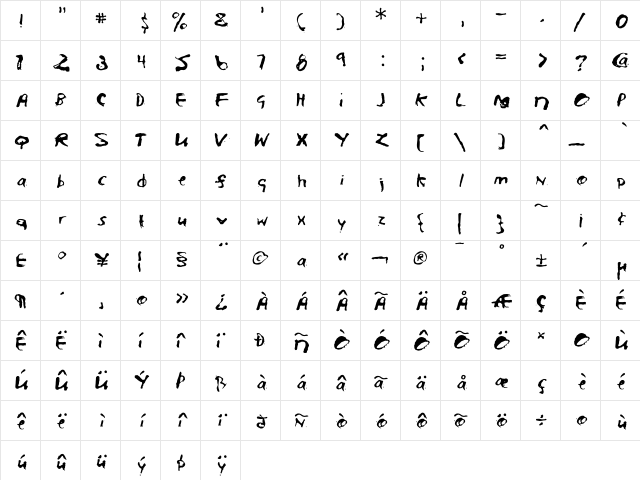 InAscorbicAcid Regular  glyph index