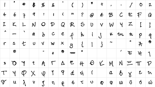FL_INKBLOT_Bold Regular  glyph index
