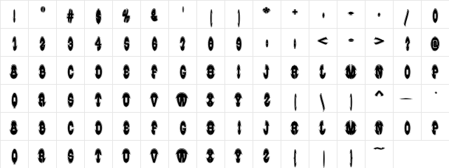 Excogitated15 Regular  glyph index