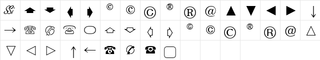 AbacusOneSSK Regular  glyph index