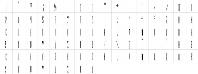 Picassos Hollow Cond Regular  glyph index