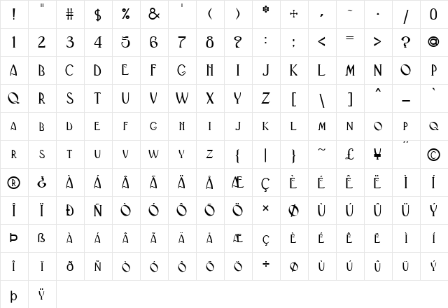 FZ BASIC 33 Normal  glyph index