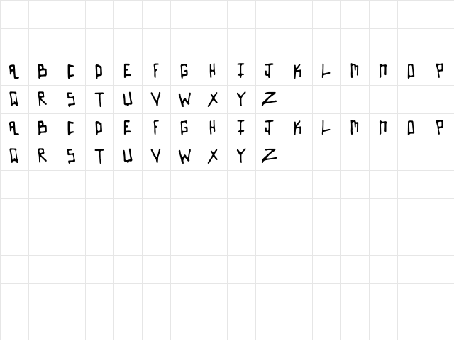 Mrnikas Regular  glyph index