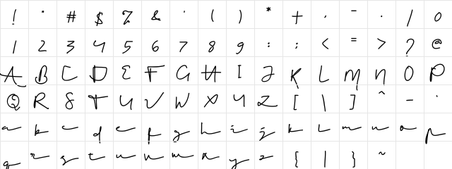 Dirandra Regular  glyph index