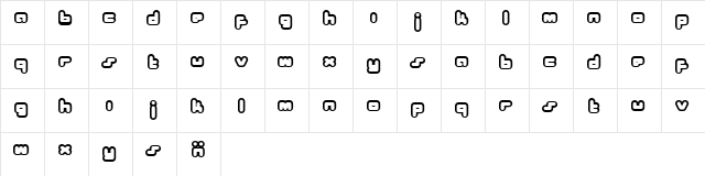 Bukkake Regular  glyph index