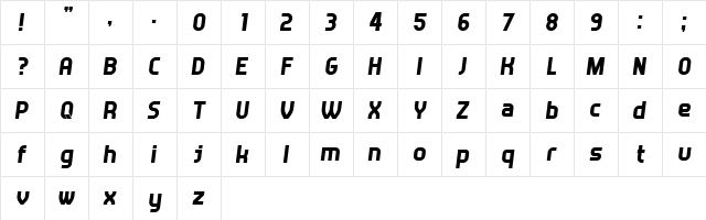 Answer Italic  glyph index