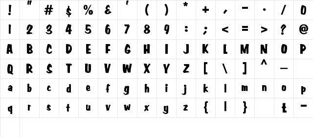 La Paz Regular  glyph index