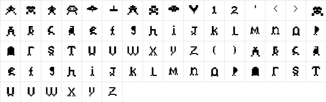invader Regular  glyph index