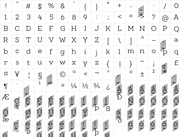 XXII Geom Slab DEMO Book  glyph index