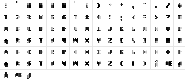 DT 104 Regular  glyph index