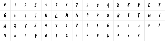 Black Torch Regular  glyph index