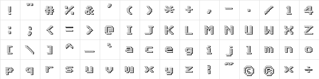 Matrix Complex 3D NC Regular  glyph index