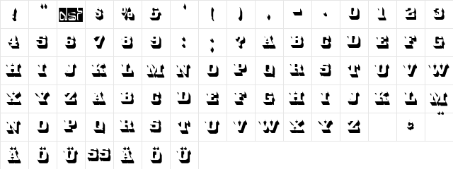 White Bold  glyph index