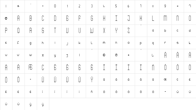 Babydoll Regular  glyph index