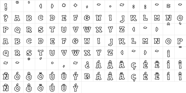 JMH KORAK OUTLINE Regular  glyph index