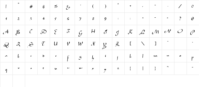 AIVAKC Regular  glyph index