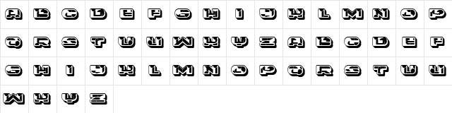 Portfolio 3D Extravagant Regular  glyph index