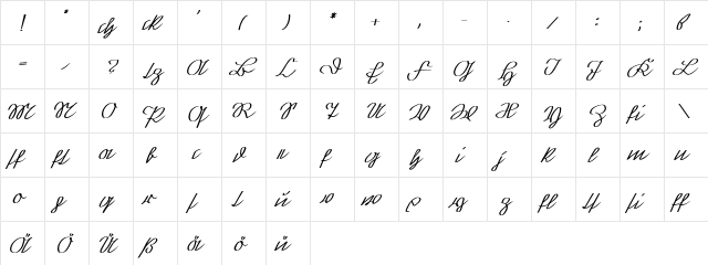 Grovater Kurrent Regular  glyph index