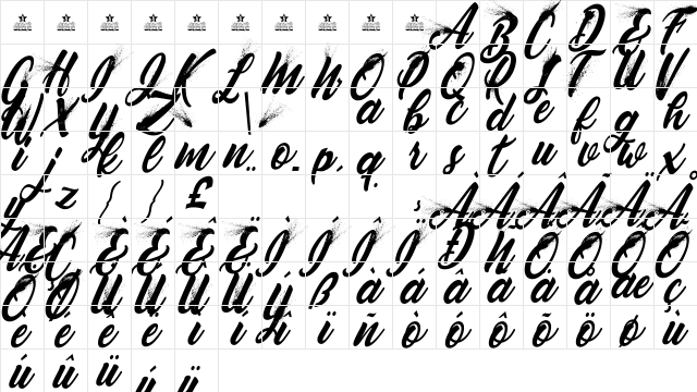 BLOWUP PERSONAL USE Regular  glyph index