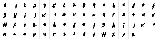 abstracto Regular  glyph index