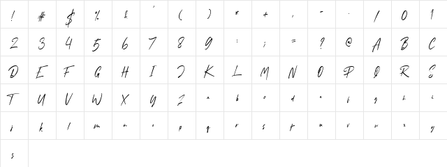 Camelia Regular  glyph index