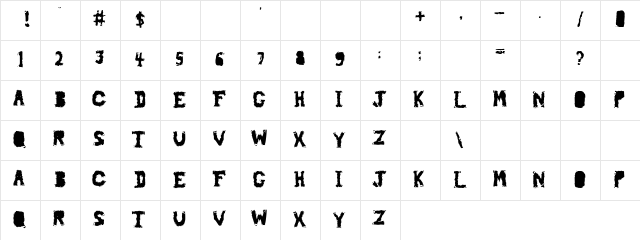 piledriver Regular  glyph index