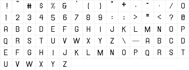 Hallandale JL Regular  glyph index