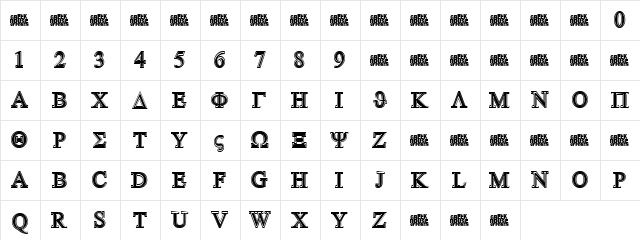 GreekHouseSymbolized Regular  glyph index