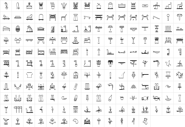 GlyphExtLibO Medium  glyph index