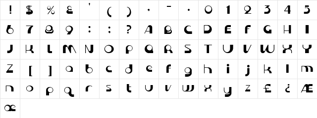 Krome normal  glyph index