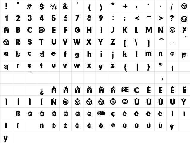 Cola Participants Regular  glyph index