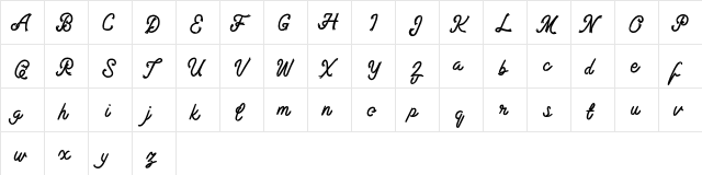 Qunanty FREE Regular  glyph index