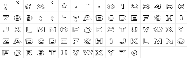Letter Set B Regular  glyph index