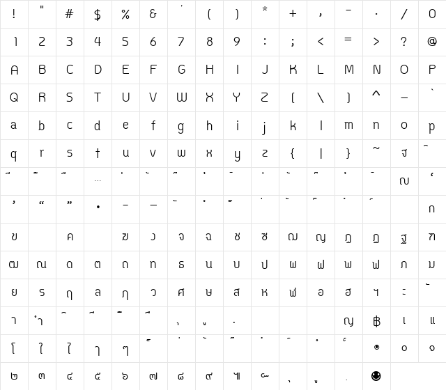 Circular Regular  glyph index
