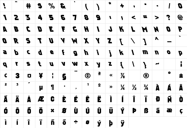 Stare 3 Normal  glyph index
