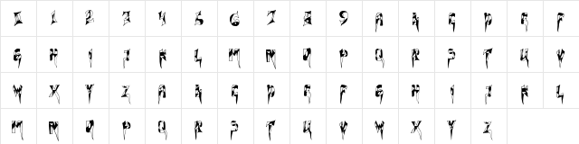 ROCKETZ Regular  glyph index