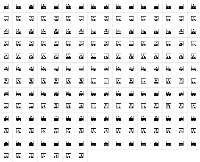 Binary BRK Regular  glyph index